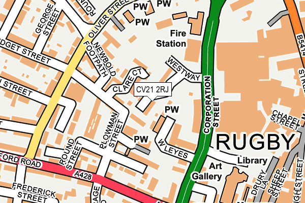 CV21 2RJ map - OS OpenMap – Local (Ordnance Survey)