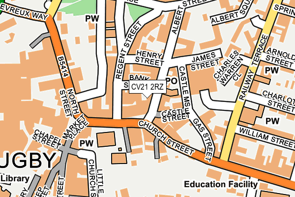 CV21 2RZ map - OS OpenMap – Local (Ordnance Survey)