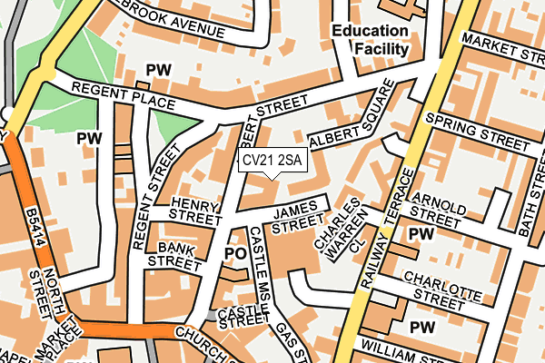 CV21 2SA map - OS OpenMap – Local (Ordnance Survey)