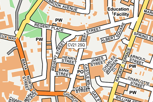 CV21 2SQ map - OS OpenMap – Local (Ordnance Survey)