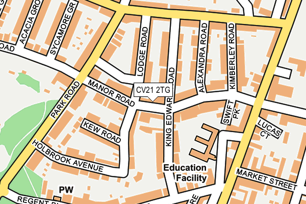 CV21 2TG map - OS OpenMap – Local (Ordnance Survey)