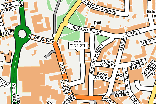 CV21 2TL map - OS OpenMap – Local (Ordnance Survey)