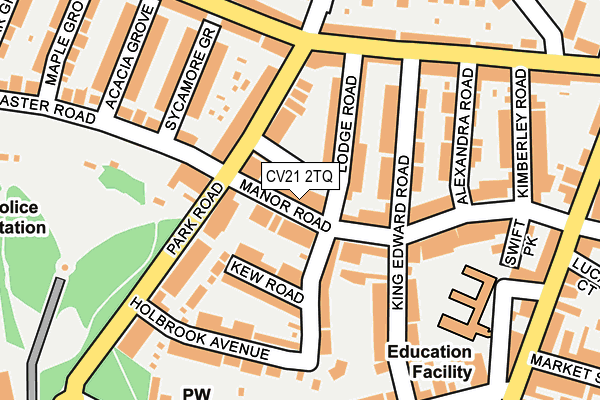 CV21 2TQ map - OS OpenMap – Local (Ordnance Survey)