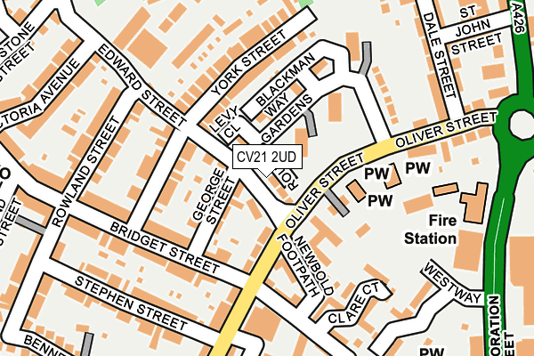 CV21 2UD map - OS OpenMap – Local (Ordnance Survey)