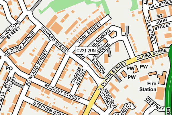 CV21 2UN map - OS OpenMap – Local (Ordnance Survey)