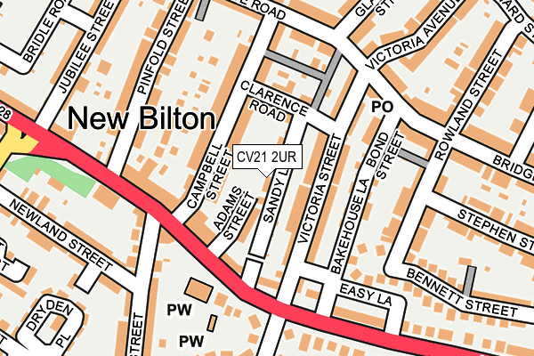 CV21 2UR map - OS OpenMap – Local (Ordnance Survey)