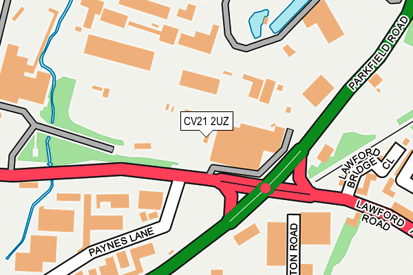 CV21 2UZ map - OS OpenMap – Local (Ordnance Survey)