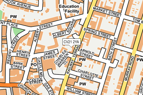 CV21 2YA map - OS OpenMap – Local (Ordnance Survey)