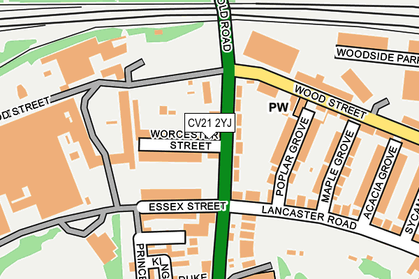 CV21 2YJ map - OS OpenMap – Local (Ordnance Survey)