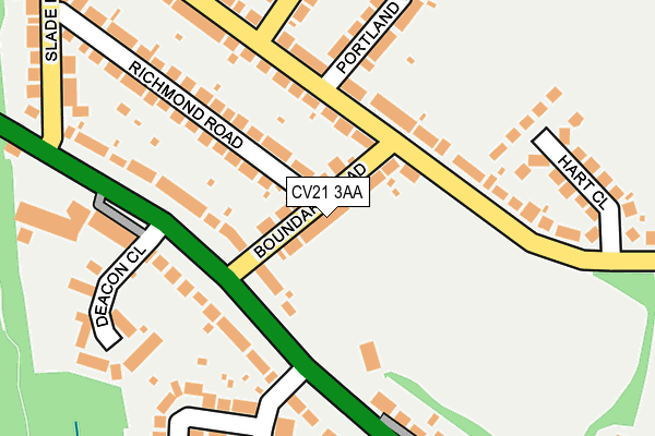 CV21 3AA map - OS OpenMap – Local (Ordnance Survey)
