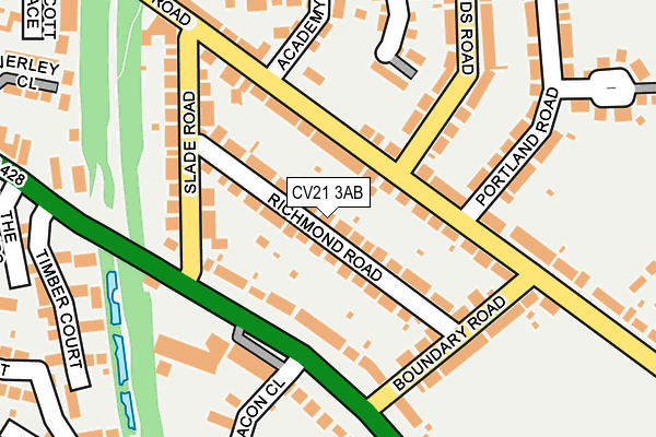 CV21 3AB map - OS OpenMap – Local (Ordnance Survey)