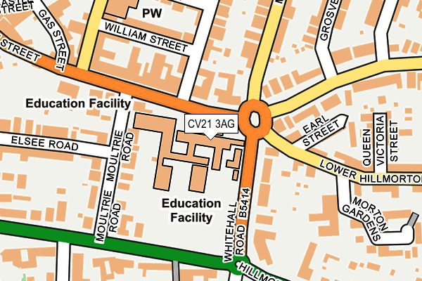 CV21 3AG map - OS OpenMap – Local (Ordnance Survey)