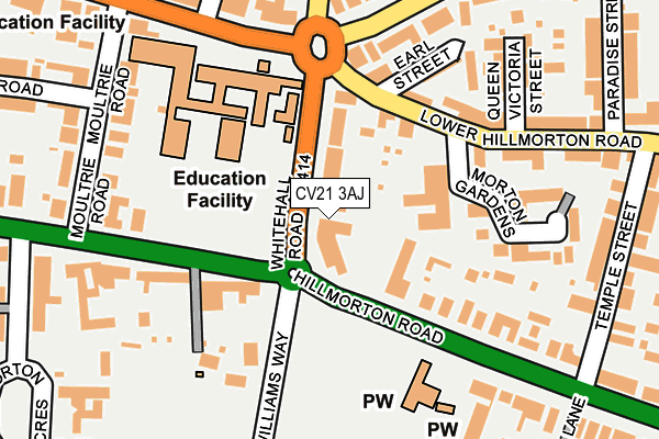 CV21 3AJ map - OS OpenMap – Local (Ordnance Survey)