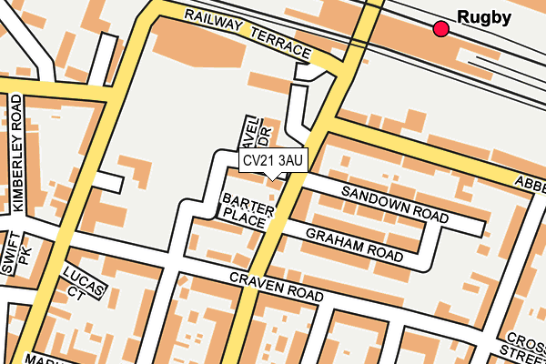 CV21 3AU map - OS OpenMap – Local (Ordnance Survey)