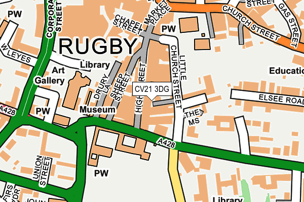 CV21 3DG map - OS OpenMap – Local (Ordnance Survey)