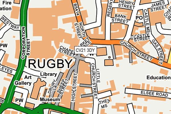 CV21 3DY map - OS OpenMap – Local (Ordnance Survey)