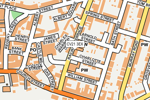 CV21 3EX map - OS OpenMap – Local (Ordnance Survey)