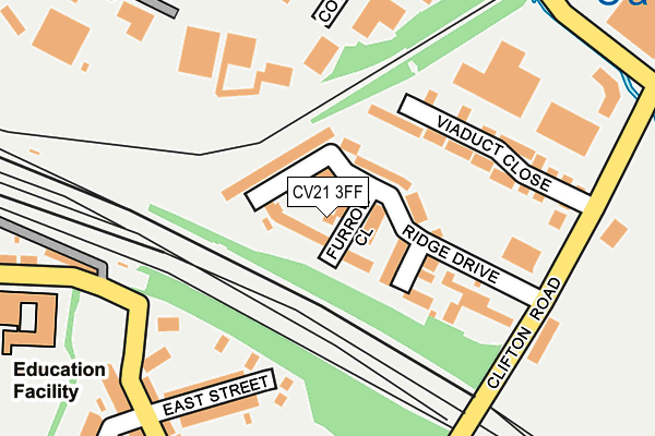 CV21 3FF map - OS OpenMap – Local (Ordnance Survey)
