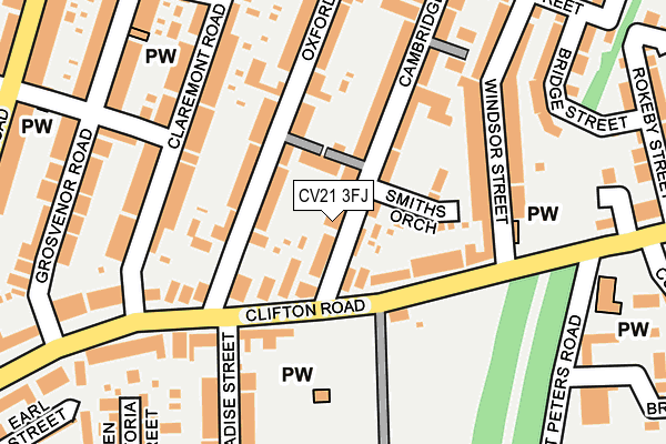 CV21 3FJ map - OS OpenMap – Local (Ordnance Survey)