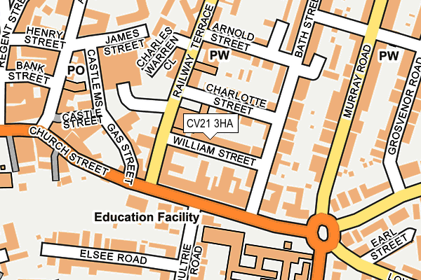 CV21 3HA map - OS OpenMap – Local (Ordnance Survey)