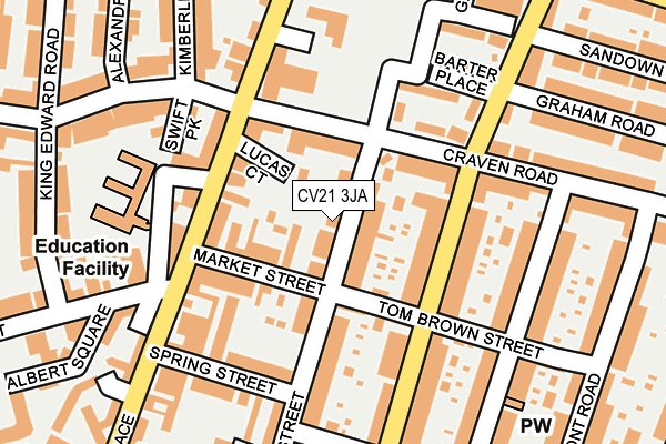 CV21 3JA map - OS OpenMap – Local (Ordnance Survey)