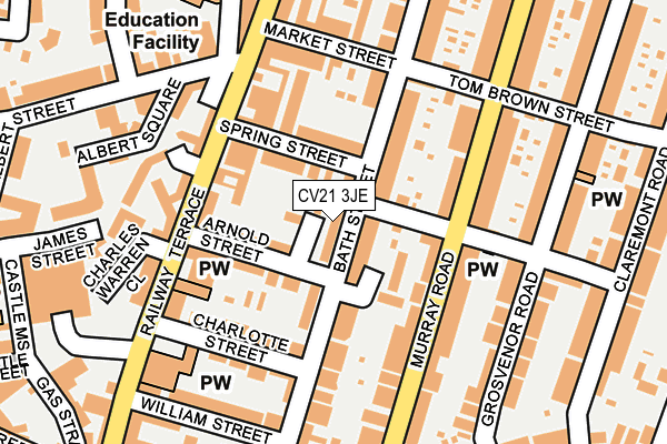 CV21 3JE map - OS OpenMap – Local (Ordnance Survey)