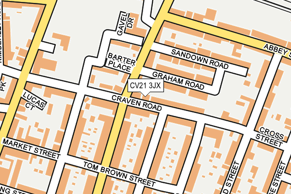 CV21 3JX map - OS OpenMap – Local (Ordnance Survey)