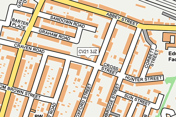 CV21 3JZ map - OS OpenMap – Local (Ordnance Survey)