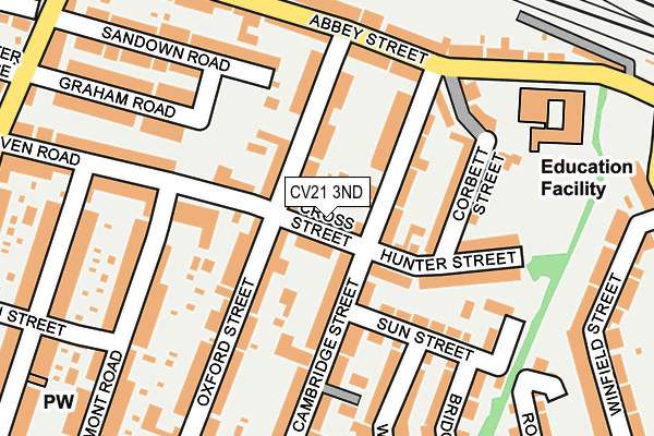 CV21 3ND map - OS OpenMap – Local (Ordnance Survey)