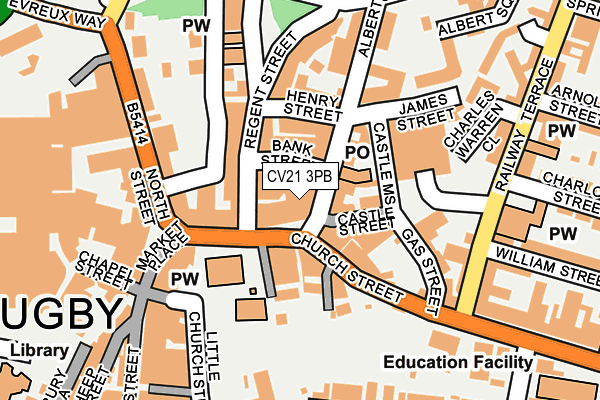 CV21 3PB map - OS OpenMap – Local (Ordnance Survey)