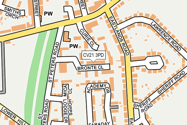 CV21 3PD map - OS OpenMap – Local (Ordnance Survey)