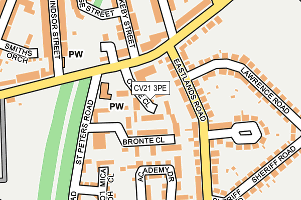 CV21 3PE map - OS OpenMap – Local (Ordnance Survey)