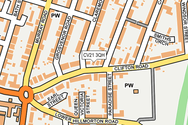 CV21 3QH map - OS OpenMap – Local (Ordnance Survey)