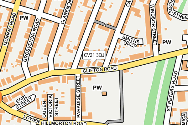 CV21 3QJ map - OS OpenMap – Local (Ordnance Survey)