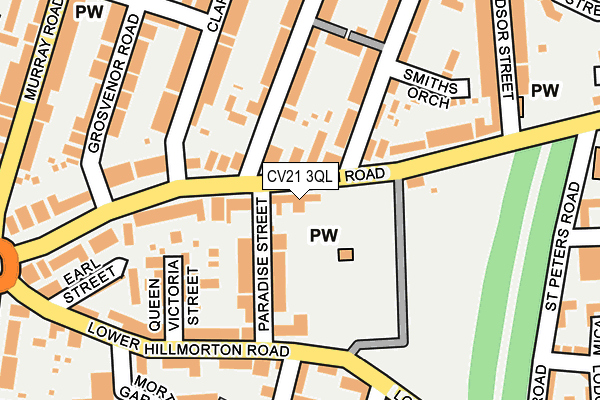CV21 3QL map - OS OpenMap – Local (Ordnance Survey)