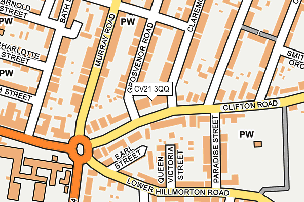 CV21 3QQ map - OS OpenMap – Local (Ordnance Survey)