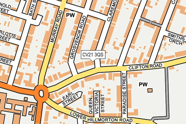 CV21 3QS map - OS OpenMap – Local (Ordnance Survey)