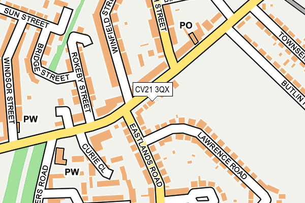 CV21 3QX map - OS OpenMap – Local (Ordnance Survey)