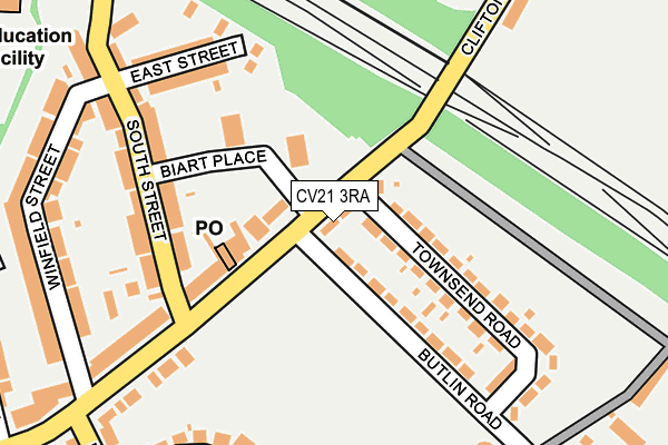 CV21 3RA map - OS OpenMap – Local (Ordnance Survey)