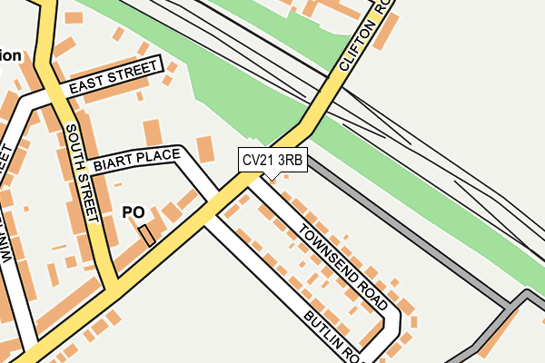 CV21 3RB map - OS OpenMap – Local (Ordnance Survey)