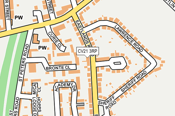 CV21 3RP map - OS OpenMap – Local (Ordnance Survey)