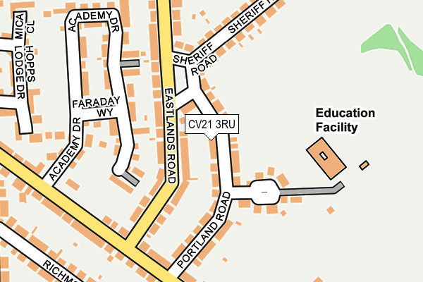 CV21 3RU map - OS OpenMap – Local (Ordnance Survey)