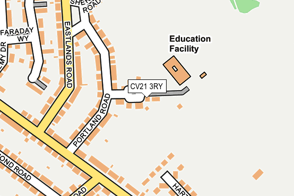 CV21 3RY map - OS OpenMap – Local (Ordnance Survey)