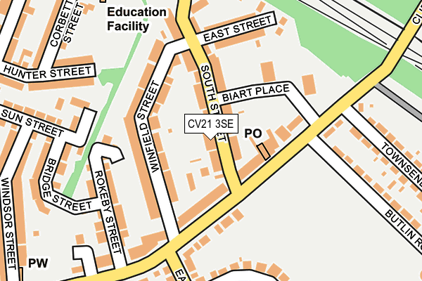 CV21 3SE map - OS OpenMap – Local (Ordnance Survey)