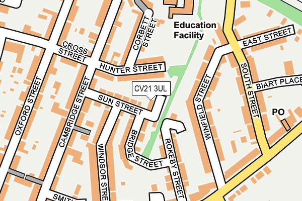 CV21 3UL map - OS OpenMap – Local (Ordnance Survey)