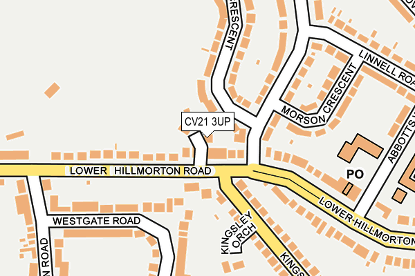 CV21 3UP map - OS OpenMap – Local (Ordnance Survey)