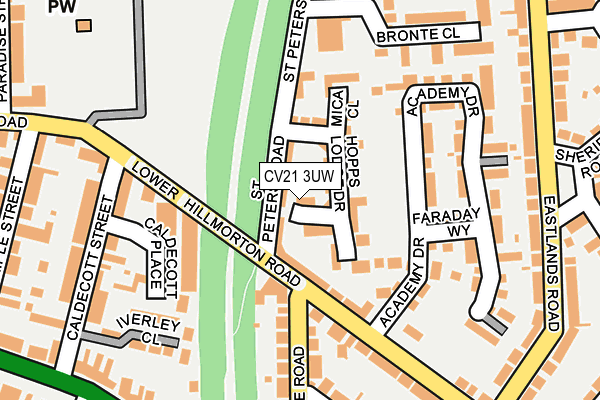 CV21 3UW map - OS OpenMap – Local (Ordnance Survey)