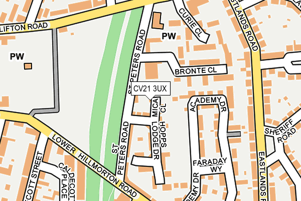 CV21 3UX map - OS OpenMap – Local (Ordnance Survey)