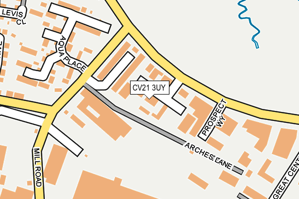 CV21 3UY map - OS OpenMap – Local (Ordnance Survey)