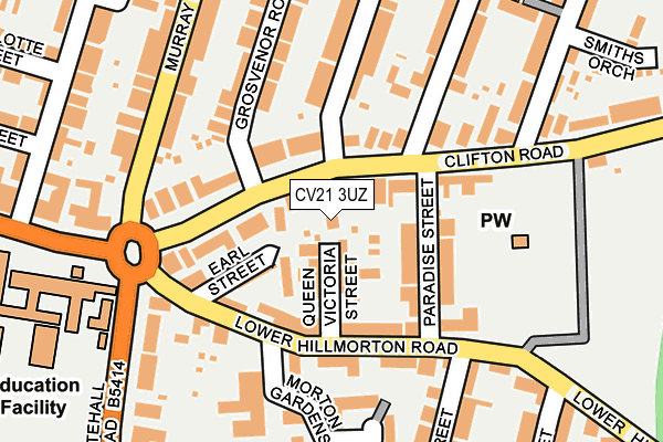 CV21 3UZ map - OS OpenMap – Local (Ordnance Survey)